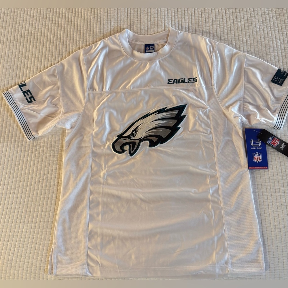 NFL Ultra Game PHILADELPHIA EAGLES men's jersey White Sz L - NWT!